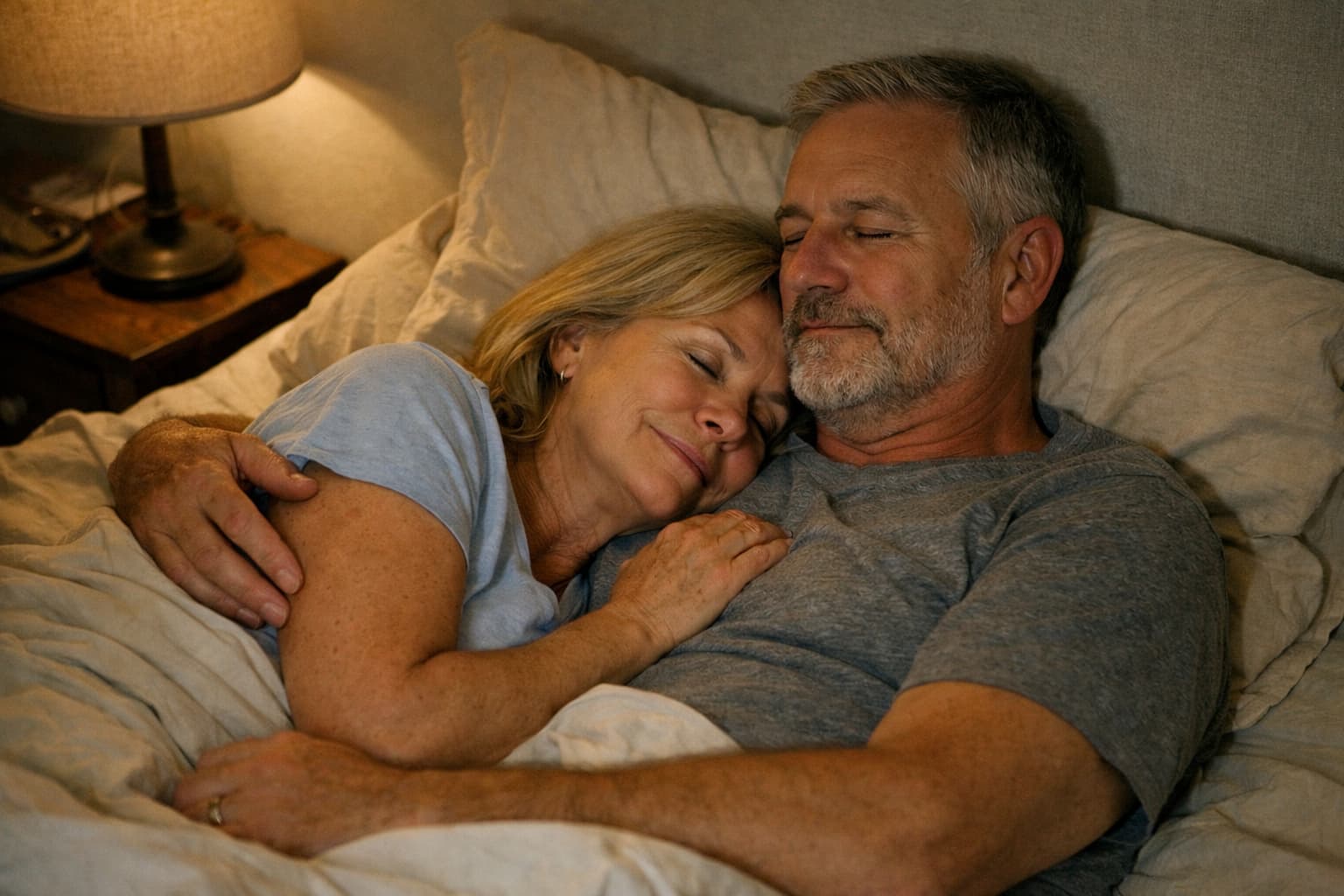 Older couple smiling together