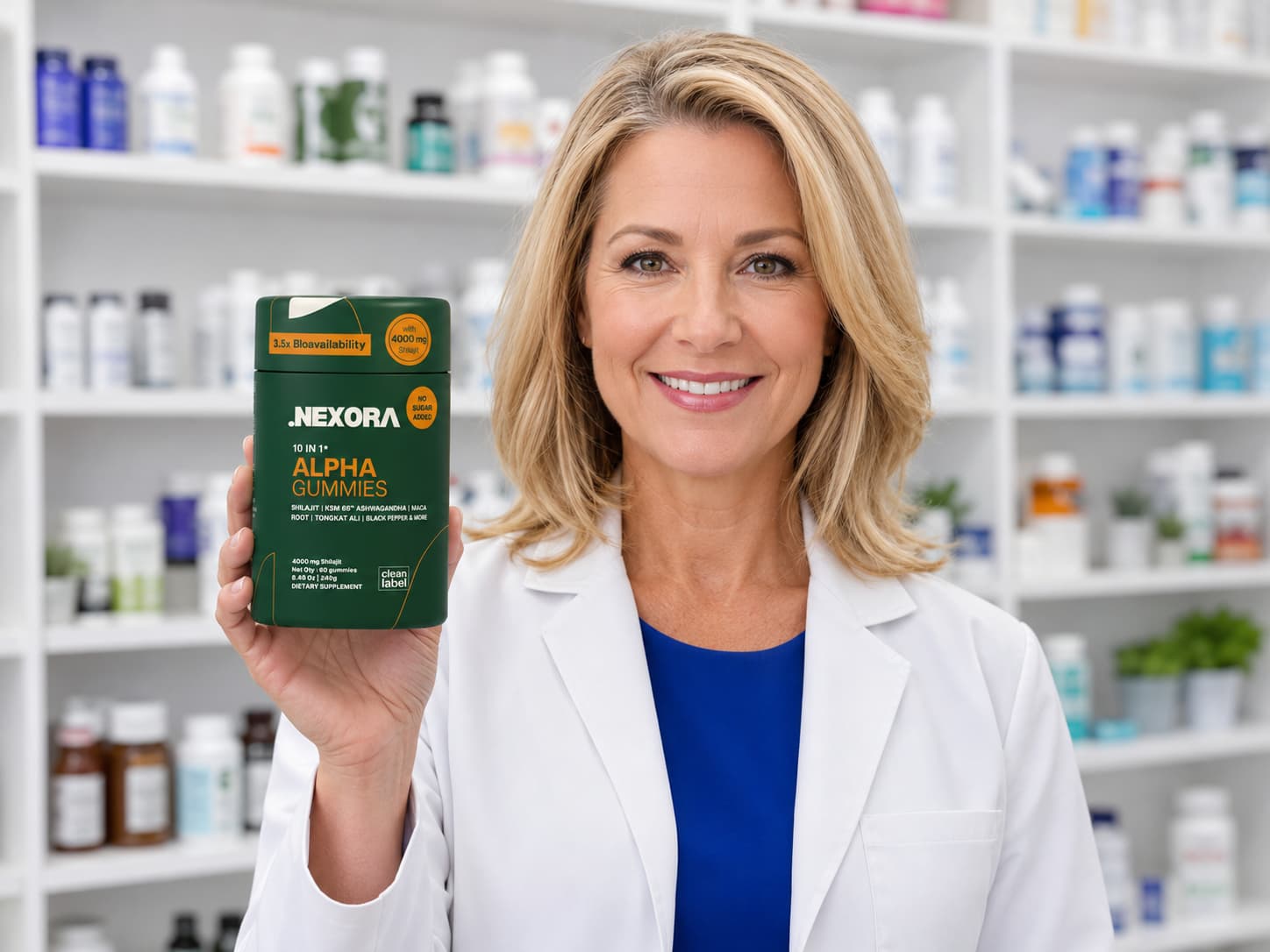 Pharmacist recommending Nexora